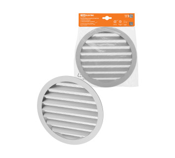Решетка вентиляционная круглая алюминиевая с москитной сеткой, с фланцем d200, внеш. D225, TDM