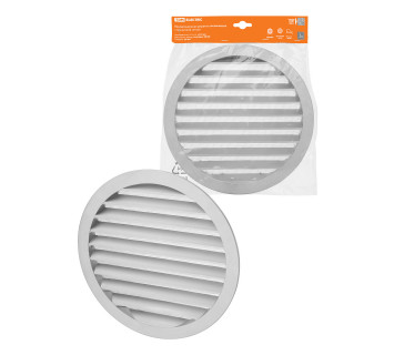 Решетка вентиляционная круглая алюминиевая с москитной сеткой, с фланцем d250, внеш. D275, TDM