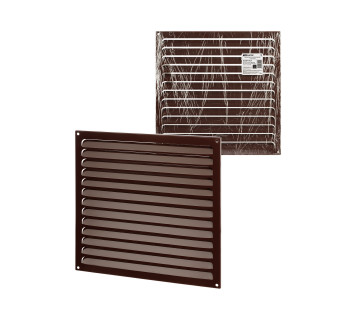 Решетка металл. усиленная 350х350, коричневая, с покрытием полимерной эмалью, TDM