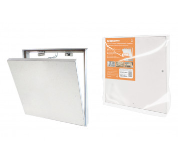 Люк под плитку, алюминиевый, съемный, нажимной, ограничитель-цепочка, 300х400, TDM