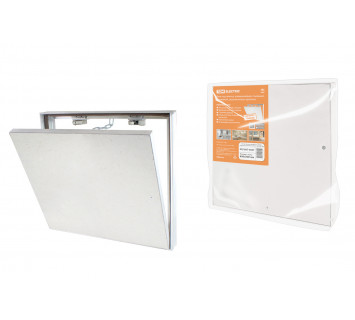 Люк под плитку, алюминиевый, съемный, нажимной, ограничитель-цепочка, 400х300, TDM