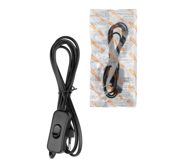 Шнур для БРА с выключателем ШВВП 2х0,5 мм2 1,8 м черный TDM