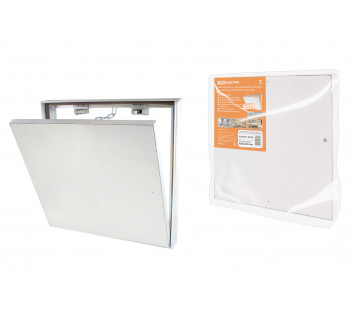 Люк под плитку, алюминиевый, съемный, нажимной, ограничитель-цепочка, 400х400, TDM