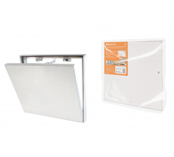 Люк под плитку, алюминиевый, съемный, нажимной, ограничитель-цепочка, 500х400, TDM