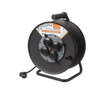 Удлинитель силовой УХз16-004 (метал. катушка, А3, 4 места IP44/40 м КГ 3500 Вт) Народный