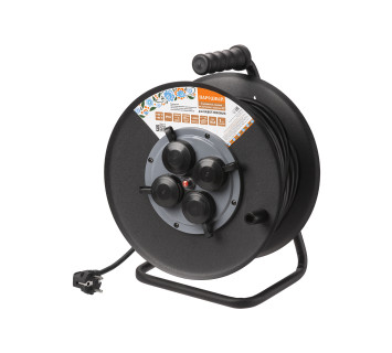 Удлинитель силовой УХз16-004 (метал. катушка, А3, 4 места IP44/50 м КГ 3500 Вт) Народный