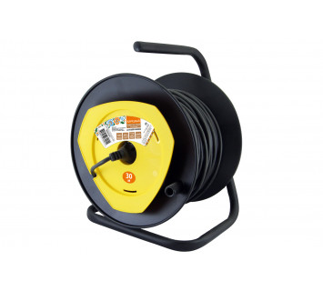 Удлинитель на катушке силовой народный с 1 выносной роз. ПВС 2200 Вт с/з, 30м