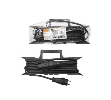 Удлинитель-шнур силовой на рамке, каучук, КГ, IP44, штепс. гнездо с/з, 4000 Вт, 20 м Народный