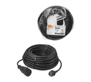 Удлинитель-шнур силовой каучук, КГ, IP44, штепс. гнездо с/з, 4000 Вт, 40 м Народный