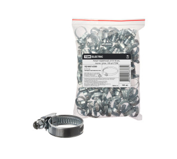 Хомут червячный, d 10-16 мм, оцинк (упак. 100 шт) TDM