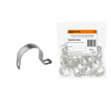 Скоба металлическая однолапковая с внутр. d 12-13 мм (100 шт) TDM