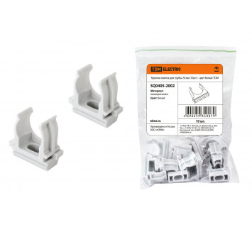 Крепеж-клипса для трубы 20 мм (10шт) - цвет белый TDM