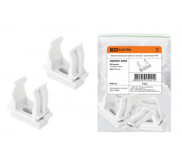 Крепеж-клипса для трубы 32 мм (5шт) - цвет белый TDM