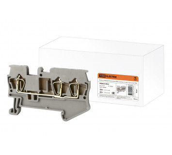 Зажим клеммный безвинтовой (ЗКБ) 3 вывода 1,5 мм2 17,5А серый TDM