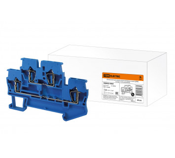 Двухуровневый зажим клеммный безвинтовой (ДЗКБ) 1,5 мм2 17,5А синий TDM