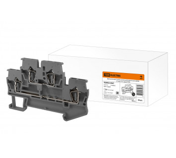 Двухуровневый зажим клеммный безвинтовой (ДЗКБ) 2,5 мм2 31А серый TDM