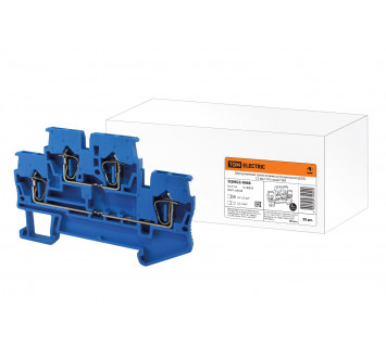 Двухуровневый зажим клеммный безвинтовой (ДЗКБ) 2,5 мм2 31А синий TDM
