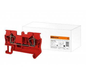 Зажим клеммный безвинтовой (ЗКБ) 1,5 мм2 17,5А красный TDM