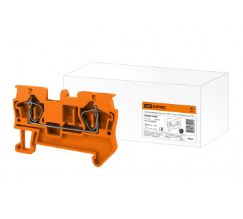 Зажим клеммный безвинтовой (ЗКБ) 1,5 мм2 17,5А оранжевый TDM