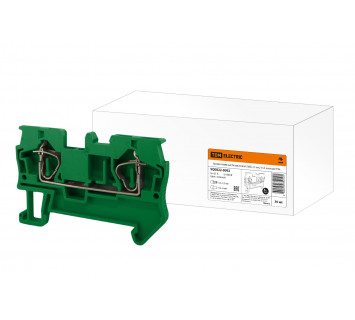 Зажим клеммный безвинтовой (ЗКБ) 2,5 мм2 31А зеленый TDM