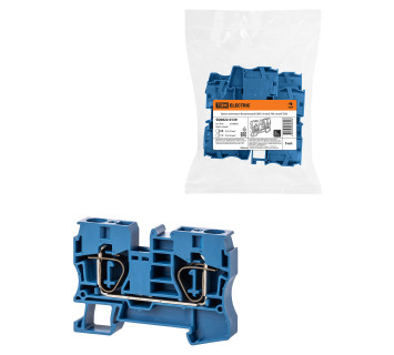 Зажим клеммный безвинтовой (ЗКБ) 10мм2 70А синий TDM