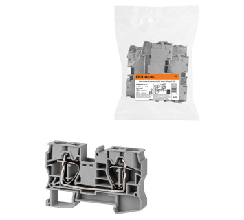 Зажим клеммный безвинтовой (ЗКБ) 16мм2 100А серый TDM