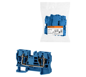 Зажим клеммный безвинтовой (ЗКБ) 16мм2 100А синий TDM