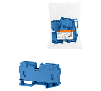 Зажим клеммный безвинтовой (ЗКБ) 35мм2 125А с заглушкой синий TDM