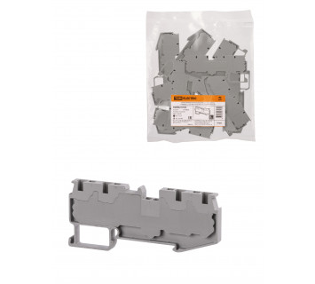 Зажим клеммный безвинтовой ЗКБ быстрого зажима 4 вывода 2,5 мм2 24А серый (Ph-C PT 2,5-QUATTRO) TDM