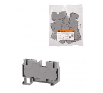 Зажим клеммный безвинтовой ЗКБ быстрого зажима 6 мм2 40А серый (Ph-C PT 6) TDM