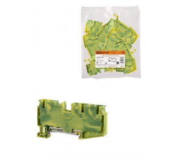 Зажим клеммный безвинтовой ЗКБ PEN быстрого зажима 3 вывода 6 мм2 (Ph-C PT 6-TWIN-PE) TDM