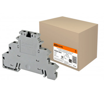 Зажим наборный трехуровневый ЗНТ 2,5-3PV (со связью потенциалов) серый TDM