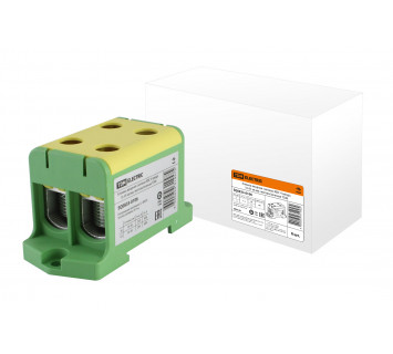 Клемма вводная силовая КВС 4 ввода 16-95 кв.мм. желтая/зеленая TDM