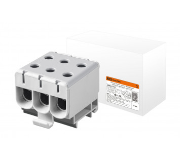 Клемма вводная силовая КВС 6 вводов 6-50 кв.мм. проходная, серая TDM