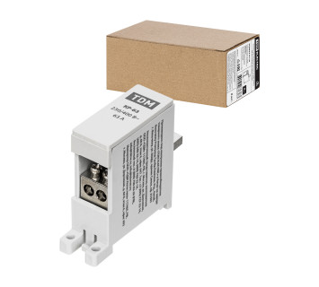 Клемма распределительная на DIN-рейку КР-63 1П 63А (2х10мм?) TDM