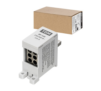 Клемма распределительная на DIN-рейку КР-125 1П 125А (6х16мм?) TDM