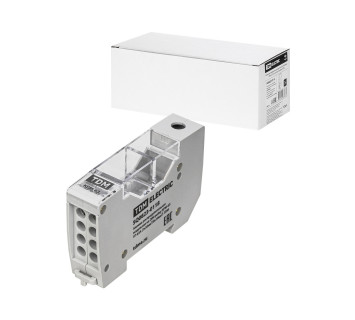 Клемма распределительная модульная на DIN-рейку КРМ-63 1П 63А (1х35мм?/8х10мм?) TDM