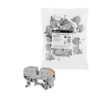 Соединительная проходная клемма СК-421 на DIN-рейку, серая, 4мм2 (10 шт/упак) TDM