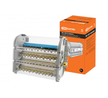 Распределительный блок на DIN-рейку РБ-160 4П 160А (4 шины 2x9+2x8+7x7+1x12) TDM