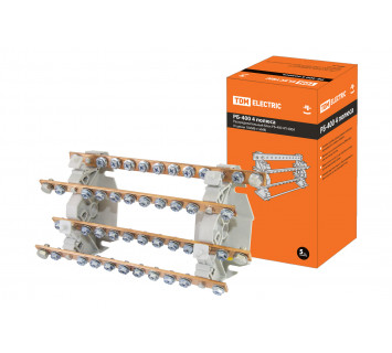 Распределительный блок РБ-400 4П 400А (4 шины 10xM6+1хM8) TDM