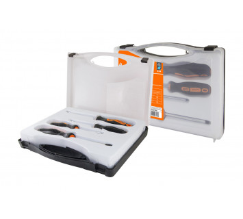 Набор отверток 4 шт.: SL3x75, SL5х100, PH1х75, PH2х100 (пласт. чемодан), CR-V 