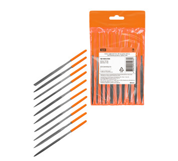 Набор надфилей 10 шт, ?4 мм, длина 160 мм, пластиковая рукоятка, 