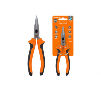 Длинногубцы (тонкогубцы), с двухкомпонентными рукоятками, CR-V сталь, 200 мм, серия 