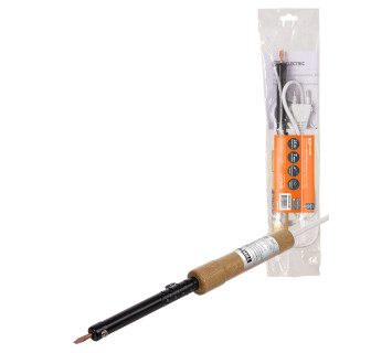 Паяльник ПД-25, ЭПСН, мощность 25 Вт, 230 В, деревянная ручка, плоское жало, 