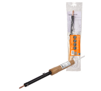 Паяльник ПД-40, ЭПСН, мощность 40 Вт, 230 В, деревянная ручка, плоское жало, 