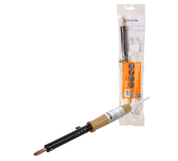 Паяльник ПД-80, ЭПСН, мощность 80 Вт, 230 В, деревянная ручка, плоское жало, 