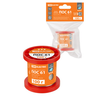 Припой ПОС 61, проволока, ГОСТ 21931-76, ?2 мм, 100 г, катушка,, инд. упак., 