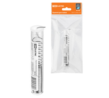 Припой ПОС 61, трубка с канифолью, ГОСТ 21931-76, ?1 мм, 10 г, колба, серия 