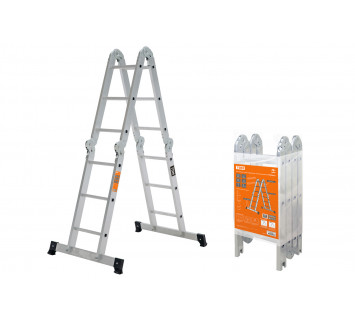 Лестница-трансформер алюминиевая ЛТА4х3, 4 секции по 3 ступени, h=330/160/92 см, 10,4 кг TDM
