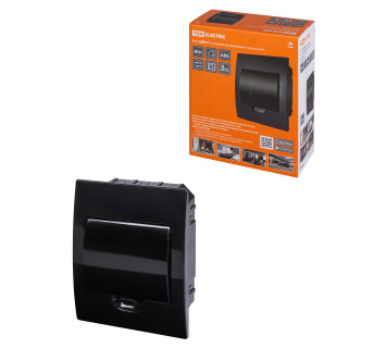 Бокс ЩРВ-П-6 модулей встраиваемый пластик IP41, Антрацит TDM